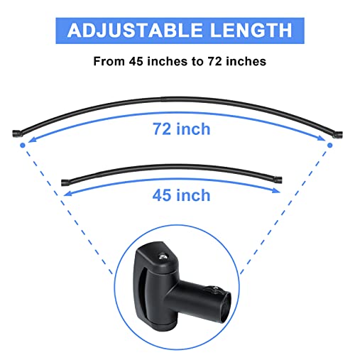 Black Curved Shower Curtain Rod for Bathroom, Install Requires Drilling