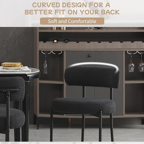 Simplified title: Round Upholstered Dining Chairs Set of 2 for Modern Dining Rooms