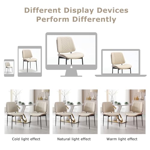 Modern Walnut PU Leather Kitchen Chair Set (Beige)
