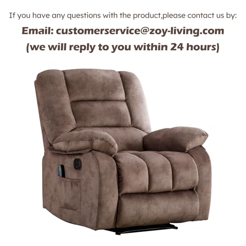 Phoenix Home Brown Manual Recliner with Massage, Heating & Side Pockets