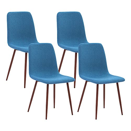 CangLong Blue Mid Century Living Room Side Chair Set, Set of 4