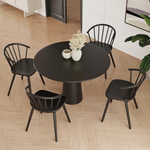 Windsor Mid-Century Modern Kitchen Dining Chairs with Wooden Finish