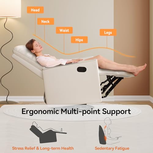 BedsPick 360° Swivel Recliner with Footrest and Lumbar Support