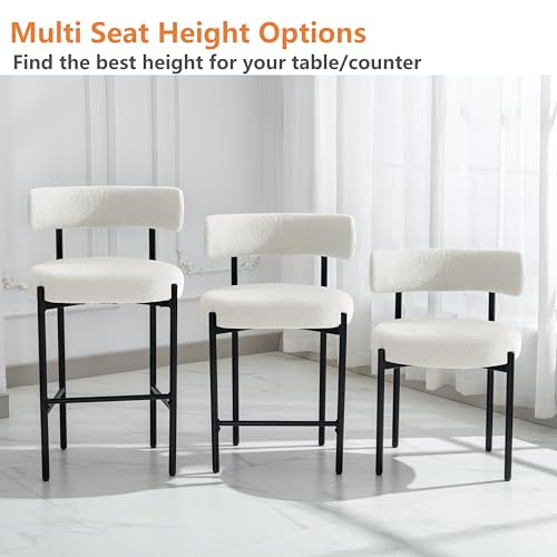 Modern White Upholstered Dining Chairs Set of 2