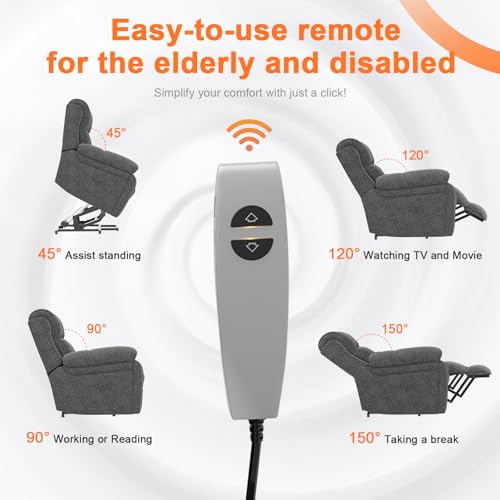 YONISEE Heavy Duty Oversized Lift Recliner with Massage & Heat
