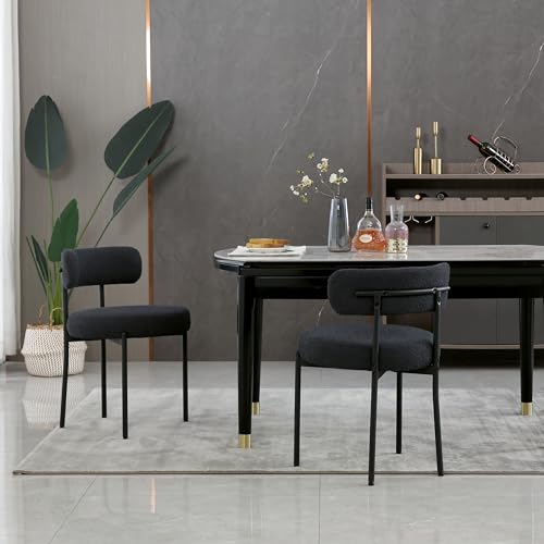 Simplified title: Round Upholstered Dining Chairs Set of 2 for Modern Dining Rooms