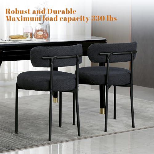 Mid-Century Modern Black Dining Chairs Set for Kitchen and Dining Room