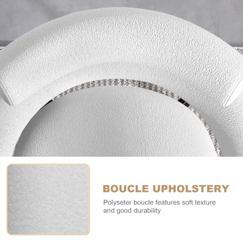 AODAILIHB White Mid-Century Boucle Kitchen Chair Set of 2