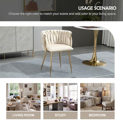 Beige Modern Velvet Dining Chair Set of 4