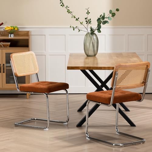 Orange Dining Chairs Set of 2 for Mid-Century Modern Style Bedroom
