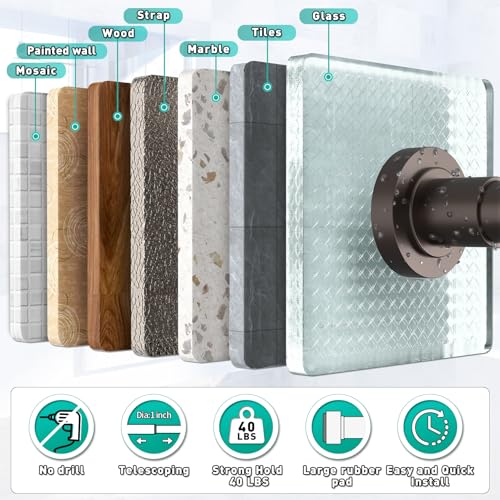 PrettyHome Adjustable Curved & Spring Shower Rods(Bronze & Chrome)
