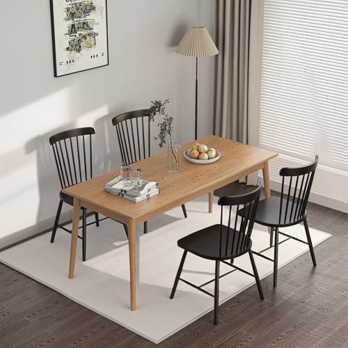Windsor Dining Chairs Set of 4, Black Spindle Back Kitchen Chairs