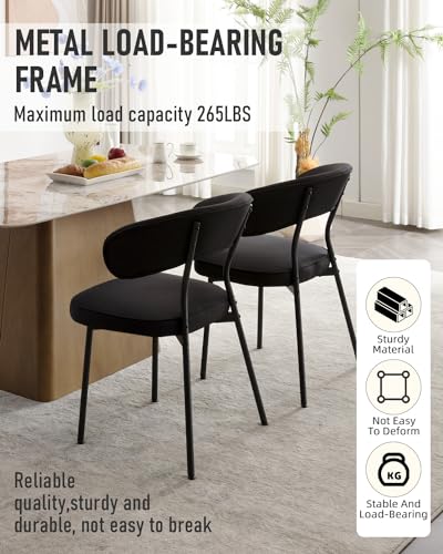 4 Black Mid-Century Modern Dining Chairs for Kitchen/Living Room