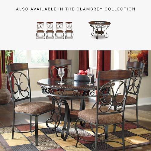 Signature Design by Ashley Brown Glambrey 4-Count Old World Dining Chair with Cushion