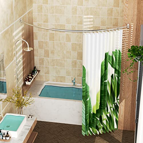 Rustproof Curved Shower Curtain Rod, 38-72 inches, Brushed Nickel