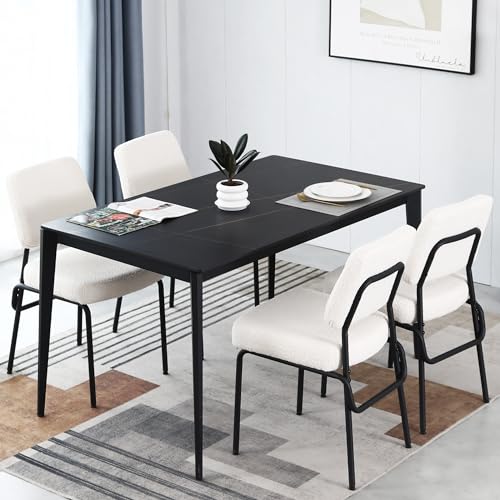 Set of 4 White Dining Chairs for Modern Kitchen and Dining Room