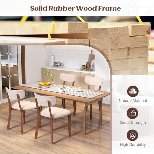 Beautiful Modern Beige Dining Chair Set of 4