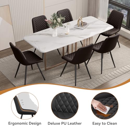 Modern Quality Black Faux Leather Dining Chair Set, 4-Piece Kitchen/Dining Room