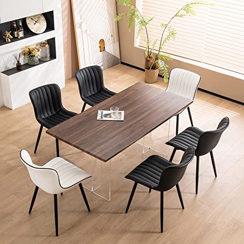 Set of 2 Black Upholstered Dining Chairs for Modern Kitchen and Dining Room