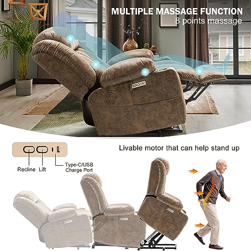 Electric Power Lift Recliner Chair for Seniors with Heat & Massage