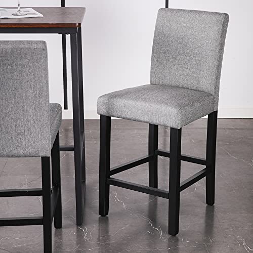 GOTMINSI Classic Grey Upholstered Counter Height Stool Set