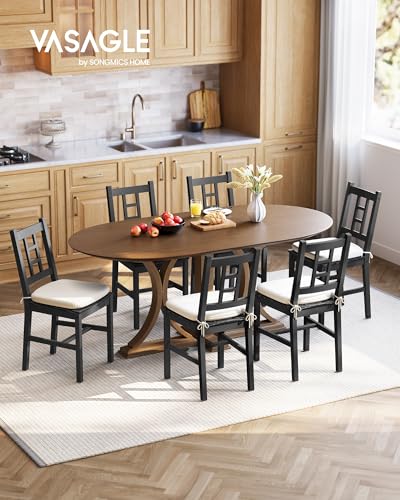 VASAGLE Curved Ebony Dining Chair Set, Set of 6 UKDC150B16