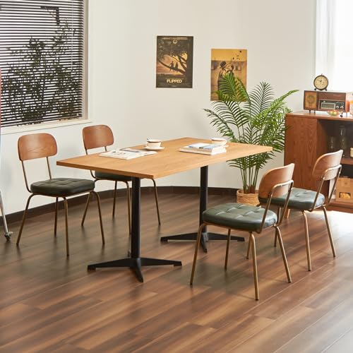 Dark Green Retro Faux Leather Dining Chair Set (2 Pieces)
