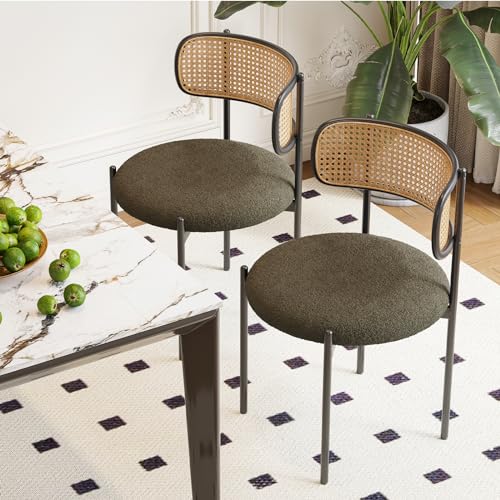 Farini Kitchen Chairs Set of 2 - Green, Mid-Century Modern Design