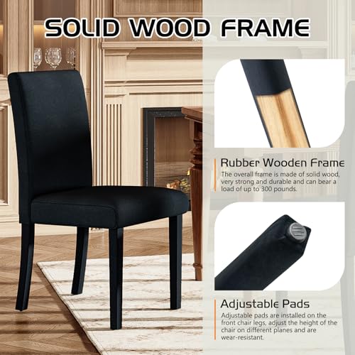 Set of 4 Velvet Upholstered Dining Chairs with Solid Wood Legs
