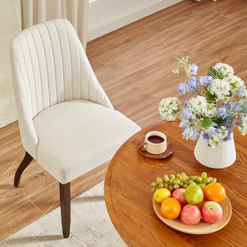 Mid Century Modern Beige Parsons Dining Chair Set of 2