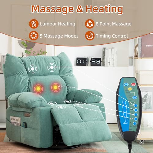Massage Heated Recliner Chair with USB Port for Adults
