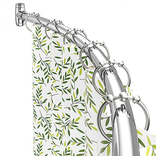 Adjustable Curved Shower Curtain Rod for Bathroom - Rust Proof Stainless Steel, 38-72 Inches