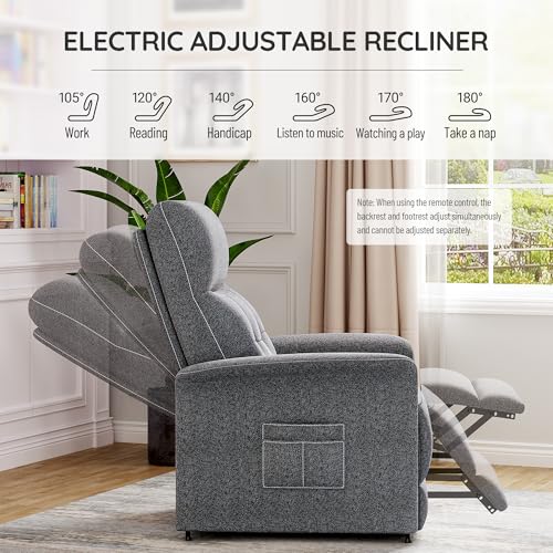 Electric Recliner Chair with Heat and Massage, Adjustable Sofa for Adults, Home Theater Seating