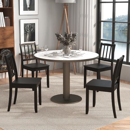 Simplified title: Farmhouse Dining Chairs Set of 4 with Curved Backrest, Wooden Side Chairs for Study and Dining Room
Revised title: Farmhouse Dining Chairs Set of 4 for Study and Dining Room