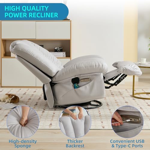 Oversized Swivel Recliner with Massage and Bluetooth