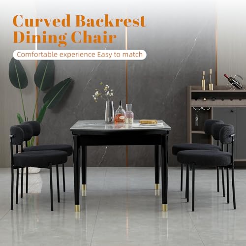 Mid-Century Modern Black Dining Chairs Set for Kitchen and Dining Room