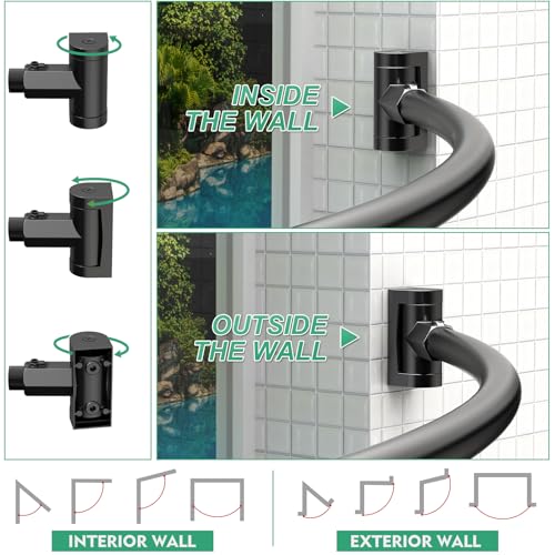PrettyHome Adjustable Curved & Straight Shower Curtain Rods