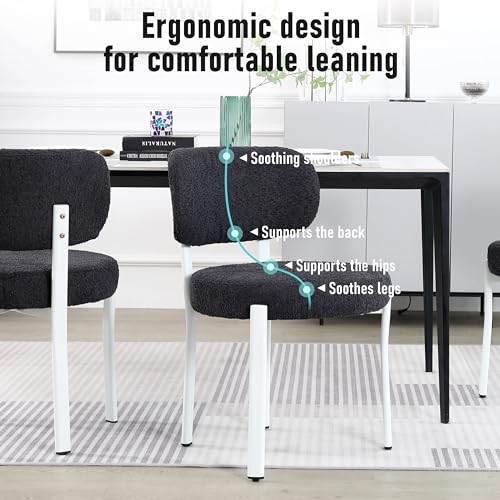 2-Piece Black Upholstered Modern Dining Chair Set
