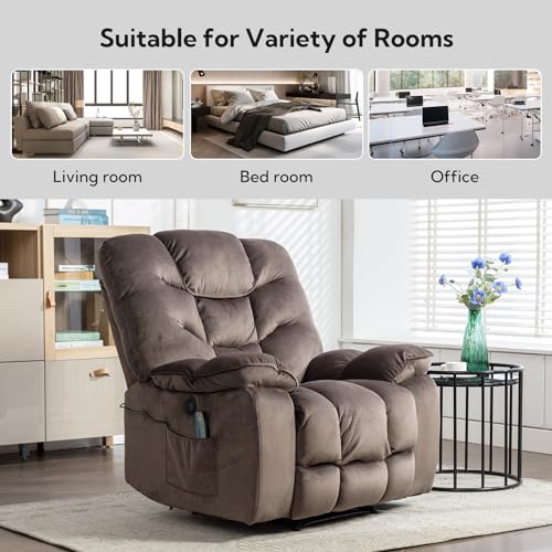 Ergonomic Power Recliner with Massage & Heat for Living Room/Bedroom