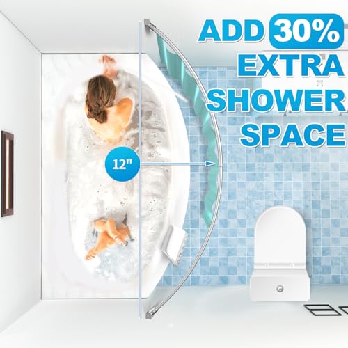 PrettyHome Chrome Adjustable Curved and Spring Shower Rods