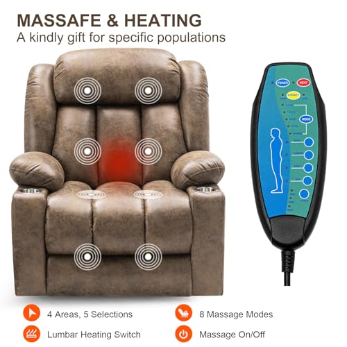 Electric Power Lift Recliner Chair for Seniors with Heat & Massage