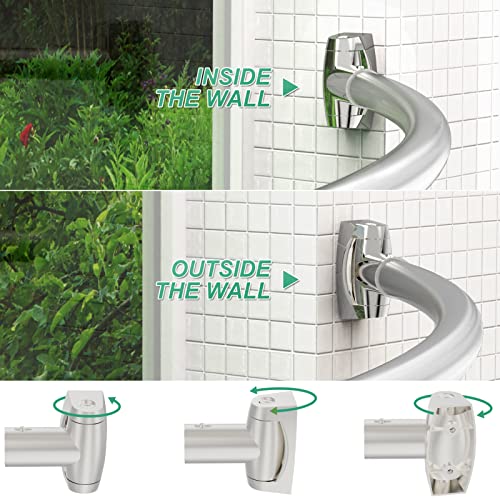 Adjustable Curved Shower Curtain Rod for Bathroom, Rustproof, 38-72 Inches, Brushed Nickel