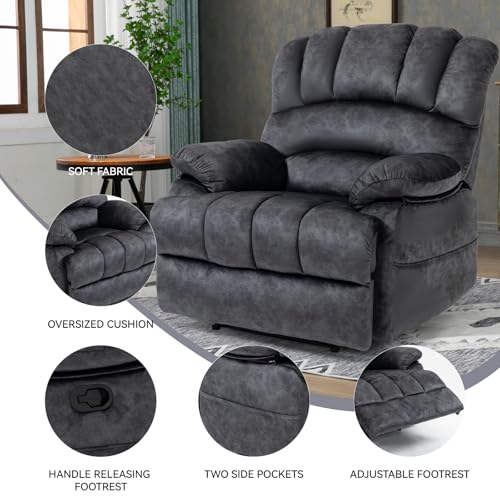 Extra Wide Fabric Recliner for Big and Tall Adults