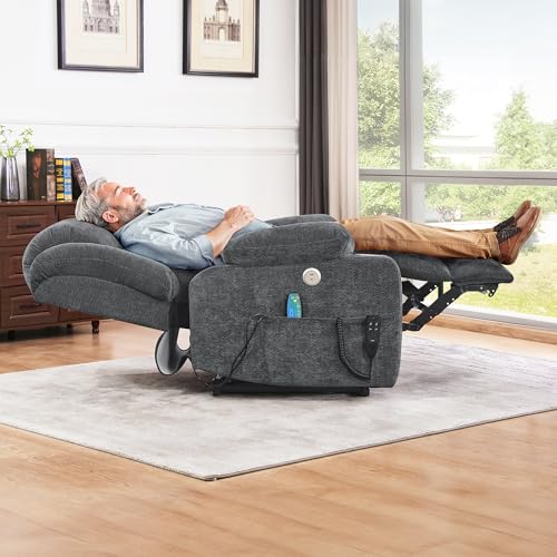 Oversized Power Recliner with Heat and Massage for Seniors