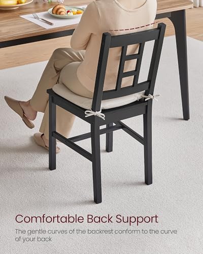 VASAGLE Curved Ebony Dining Chair Set, Set of 6 UKDC150B16