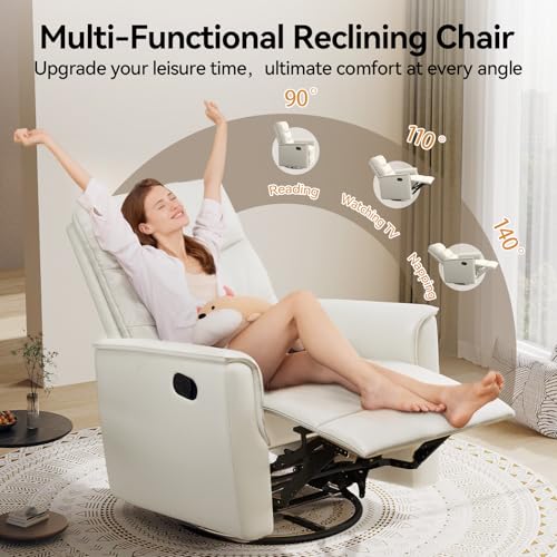 BedsPick 360° Swivel Recliner with Footrest and Lumbar Support