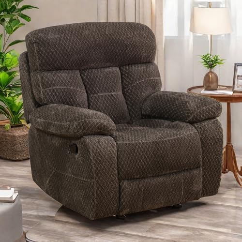 Oversized Electric Recliner Chair, Brown, Perfect for Reading & Gaming