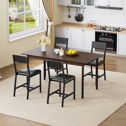 HOOBRO Black Mid Century Modern Kitchen Dining Chair Set BB36CD01