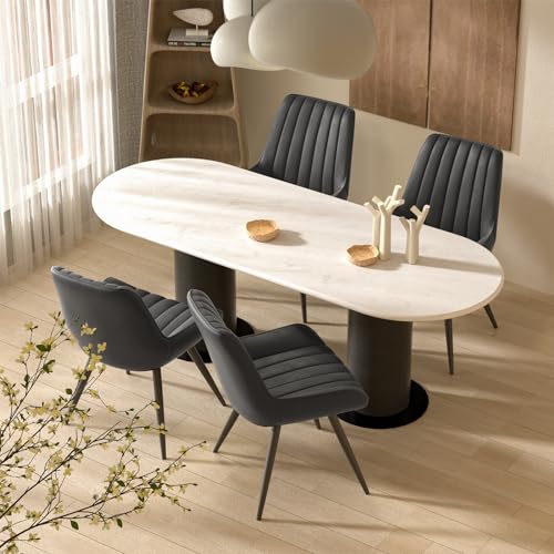 Modern Black Dining Chairs Set of 2 for Kitchen