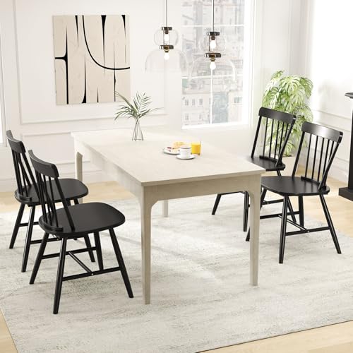 Giantex Windsor Farmhouse Dining Chair Set of 4, Black